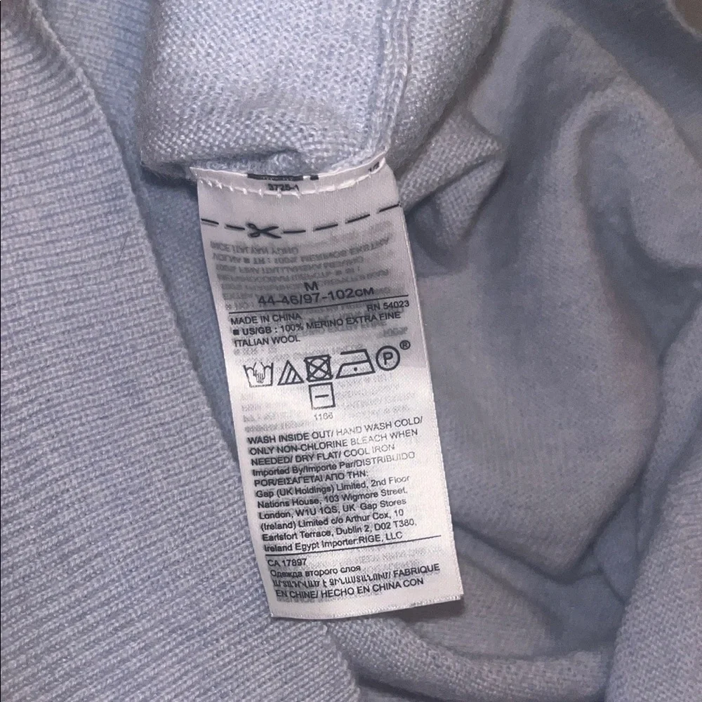 🌴⭐️ Banana Republic Men's Soft Blue Merino Wool Crewneck Sweater - EUC